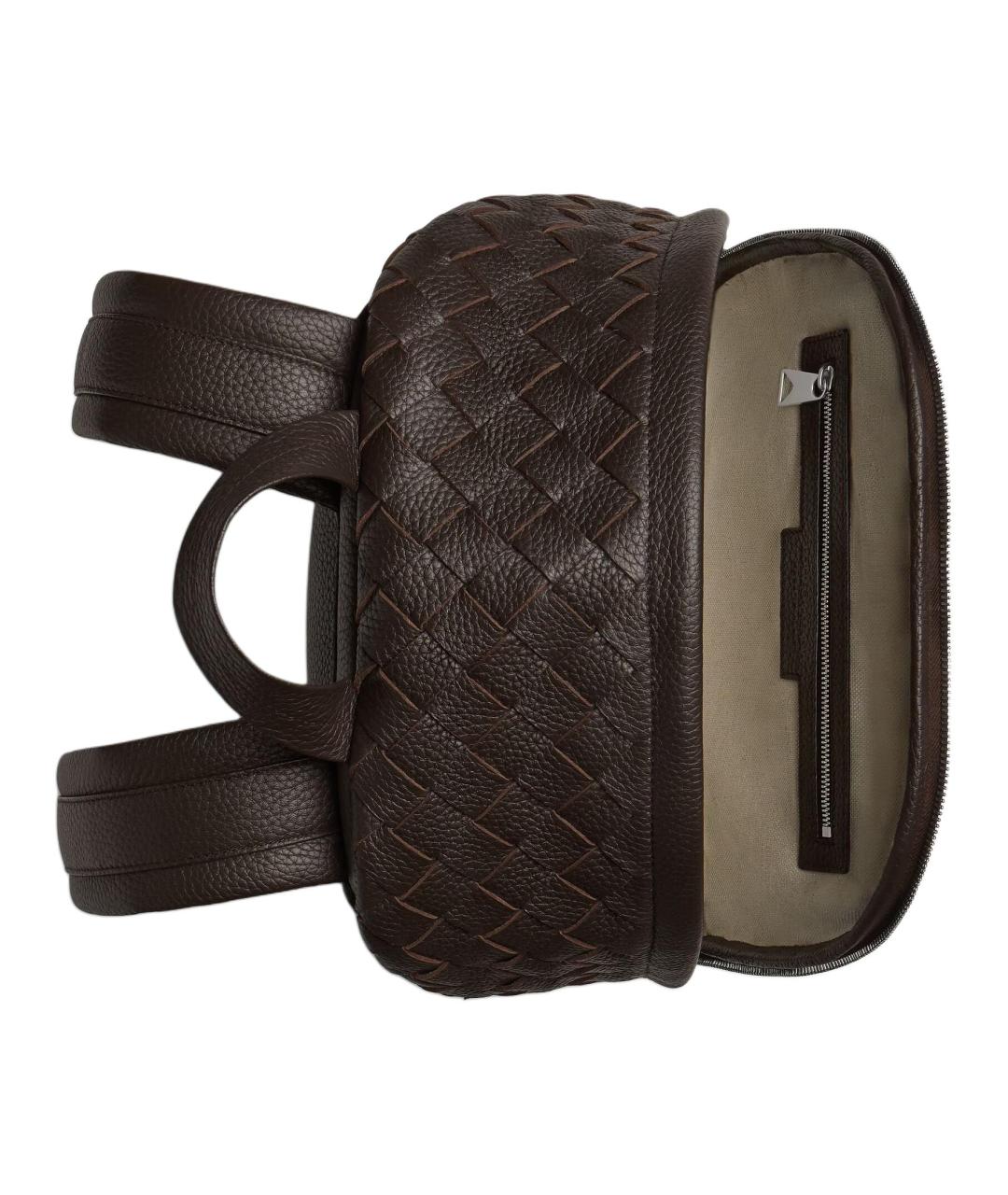 BOTTEGA VENETA Коричневый кожаный рюкзак, фото 4