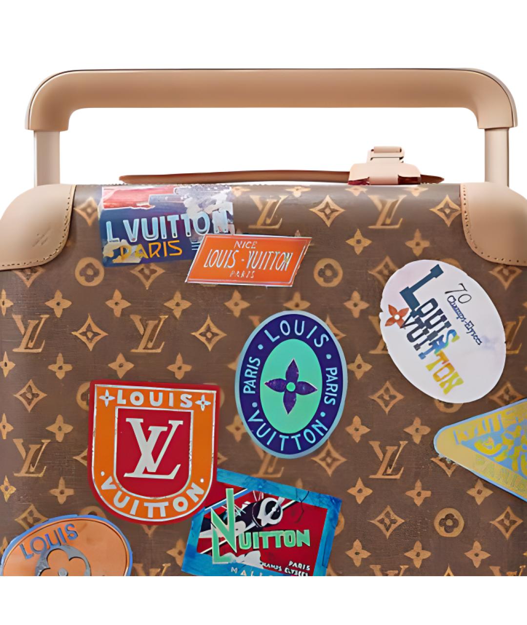 LOUIS VUITTON Коричневый чемодан, фото 3