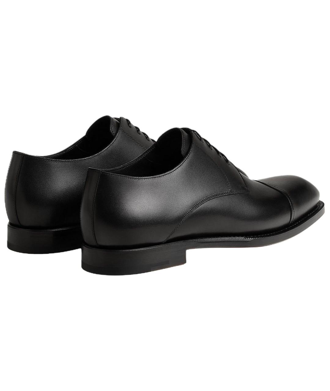 HERMES Черные кожаные туфли, фото 4