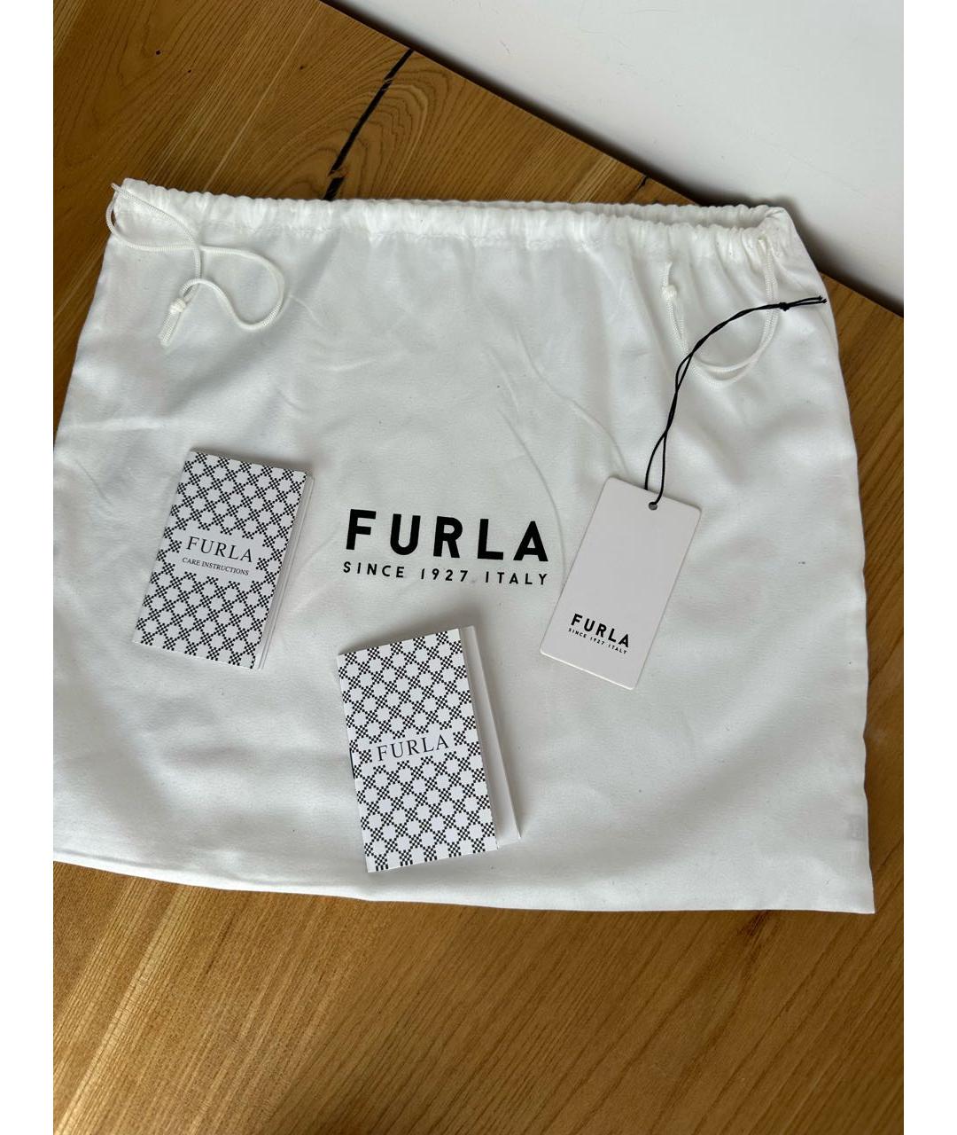 FURLA Оранжевая кожаная сумка через плечо, фото 7