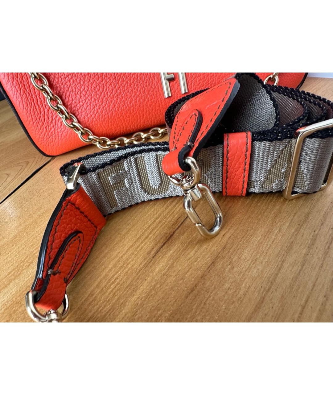 FURLA Оранжевая кожаная сумка через плечо, фото 8