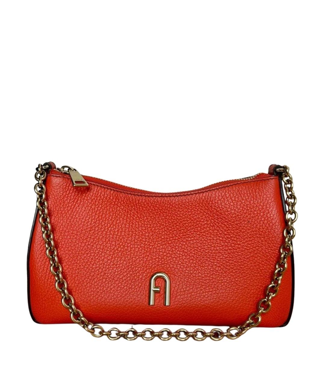 FURLA Оранжевая кожаная сумка через плечо, фото 1