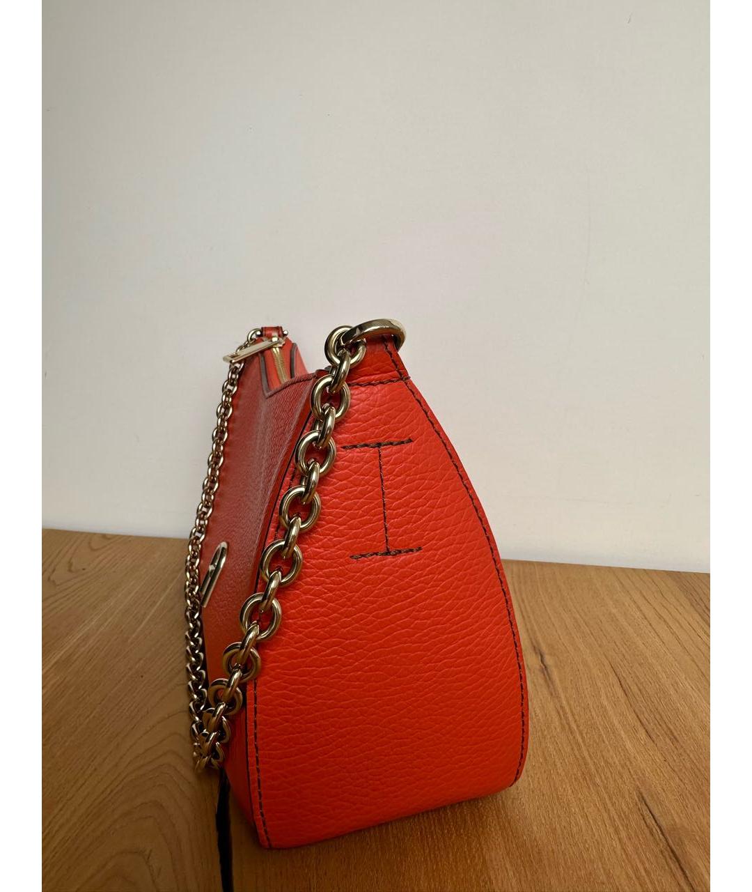 FURLA Оранжевая кожаная сумка через плечо, фото 4