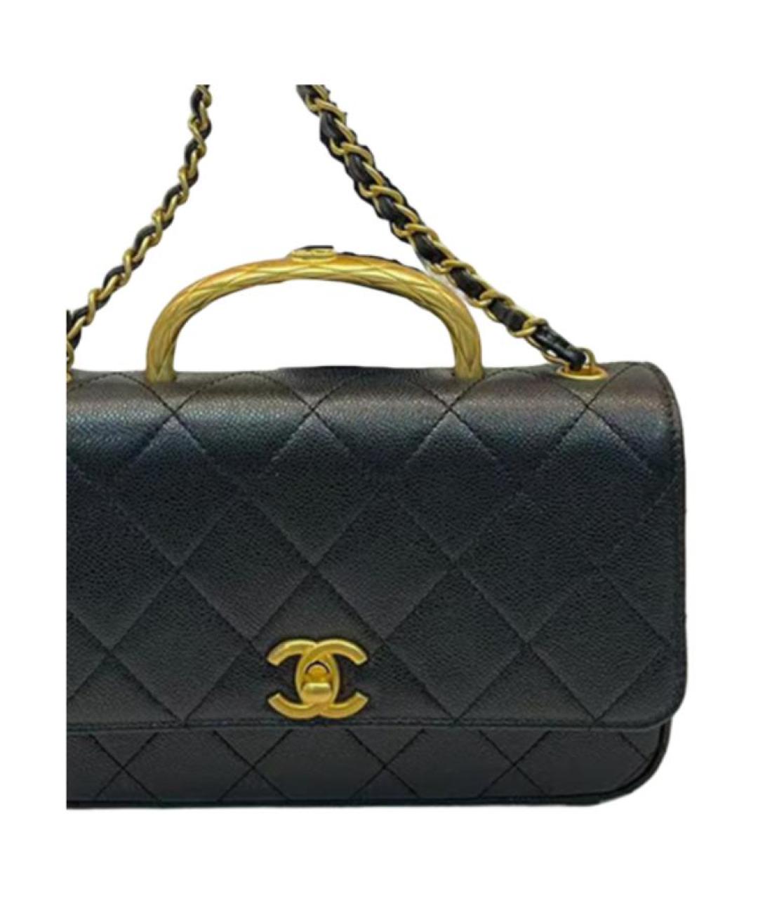 CHANEL Черная кожаная сумка через плечо, фото 2