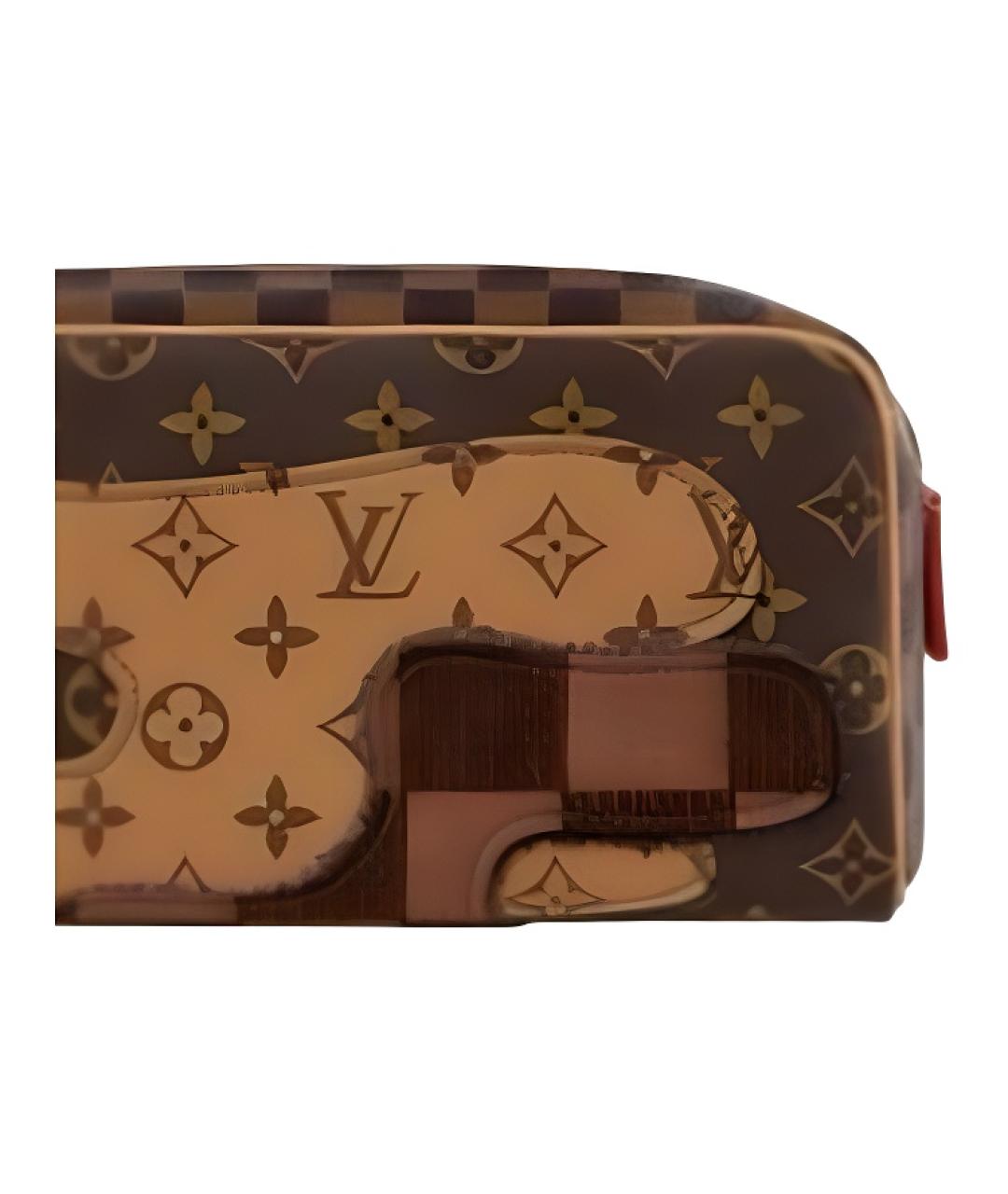 LOUIS VUITTON Коричневая кожаная барсетка, фото 2