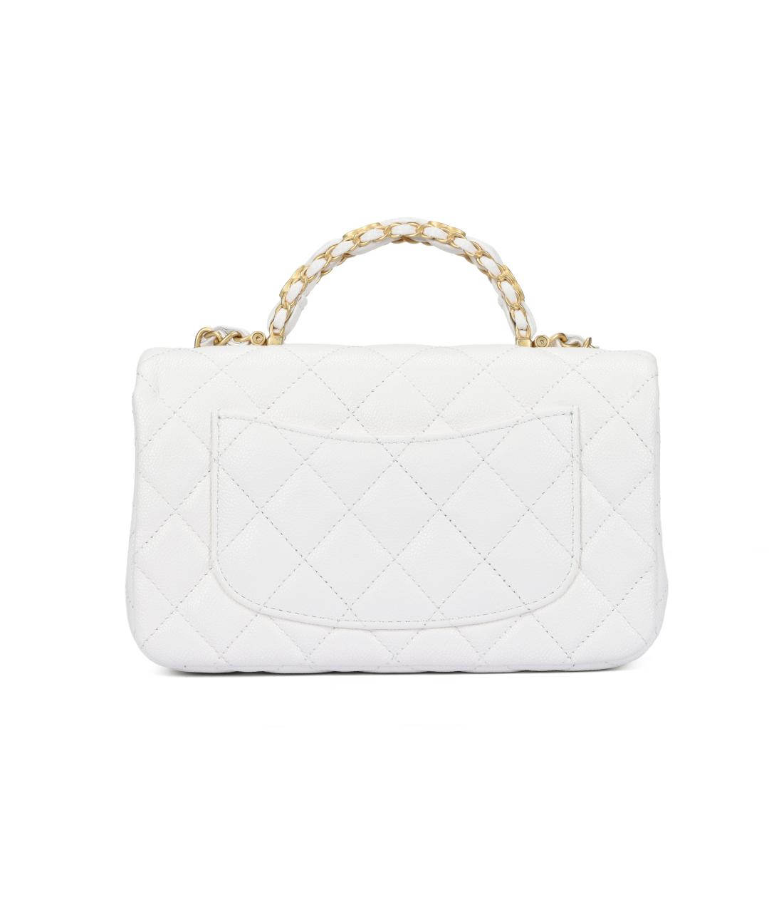 CHANEL Белая кожаная сумка через плечо, фото 3