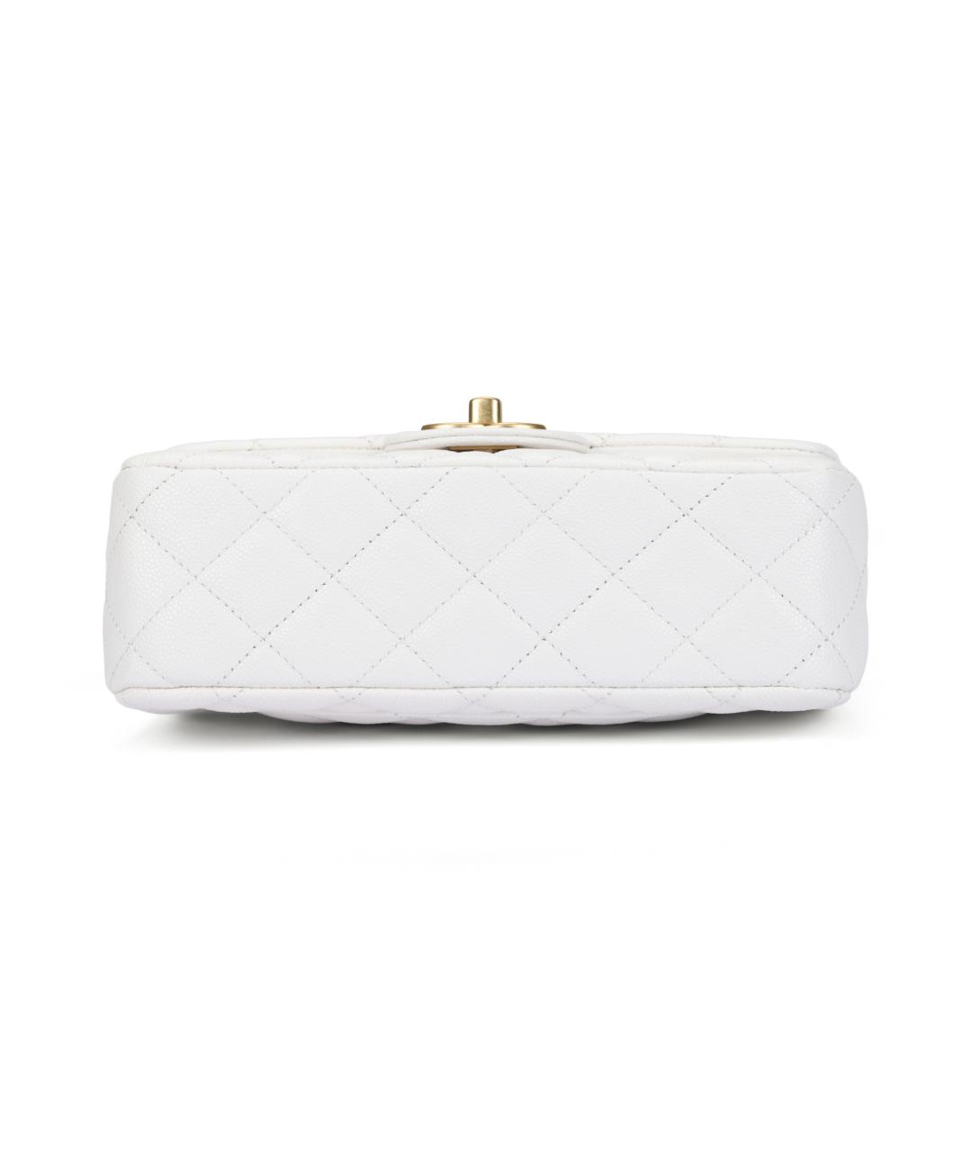 CHANEL Белая кожаная сумка через плечо, фото 4