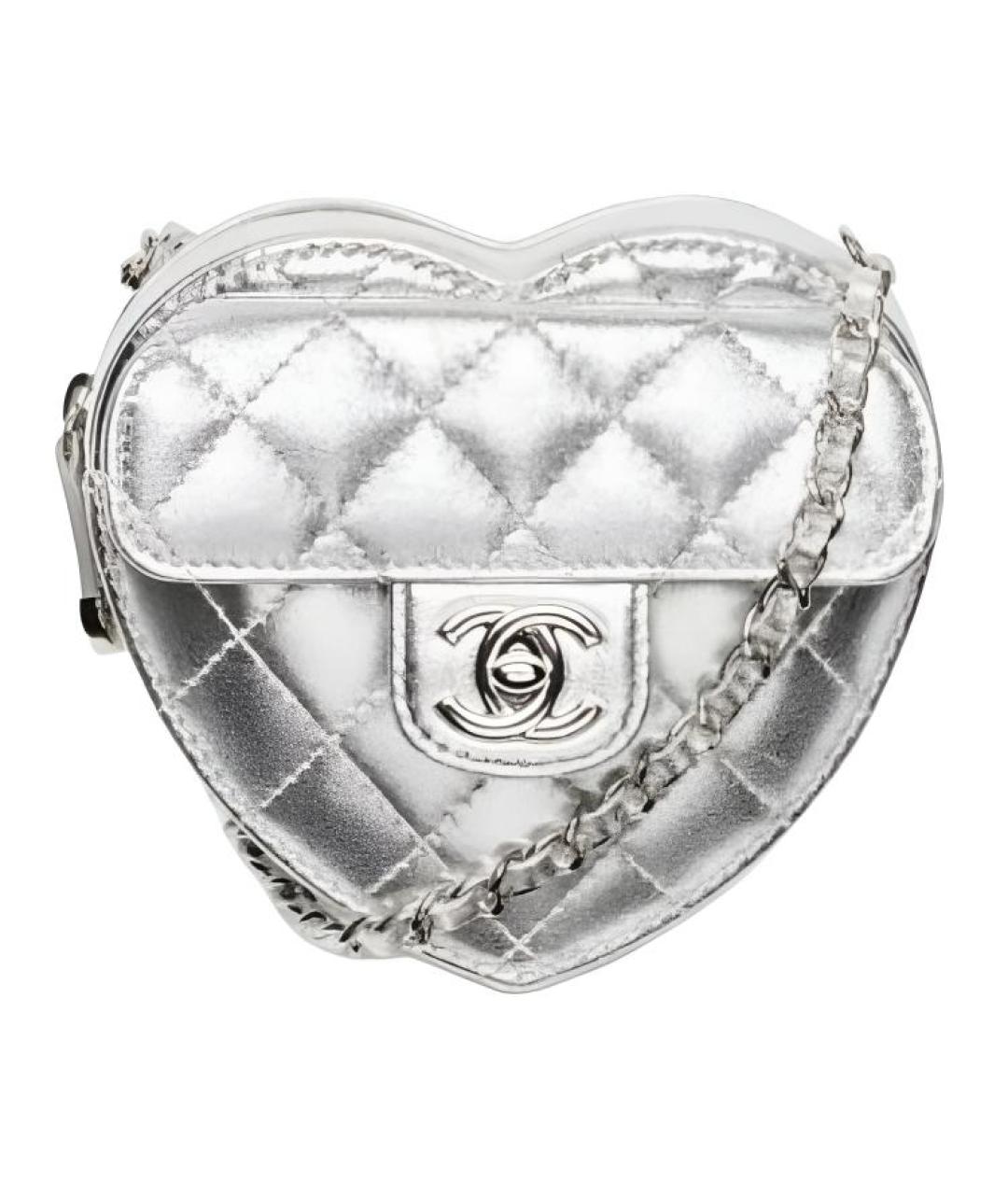 CHANEL Серебряная кожаная сумка через плечо, фото 1