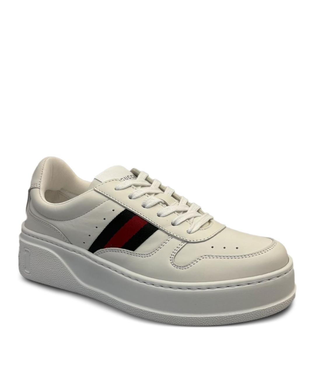 GUCCI Белые кожаные кеды, фото 2
