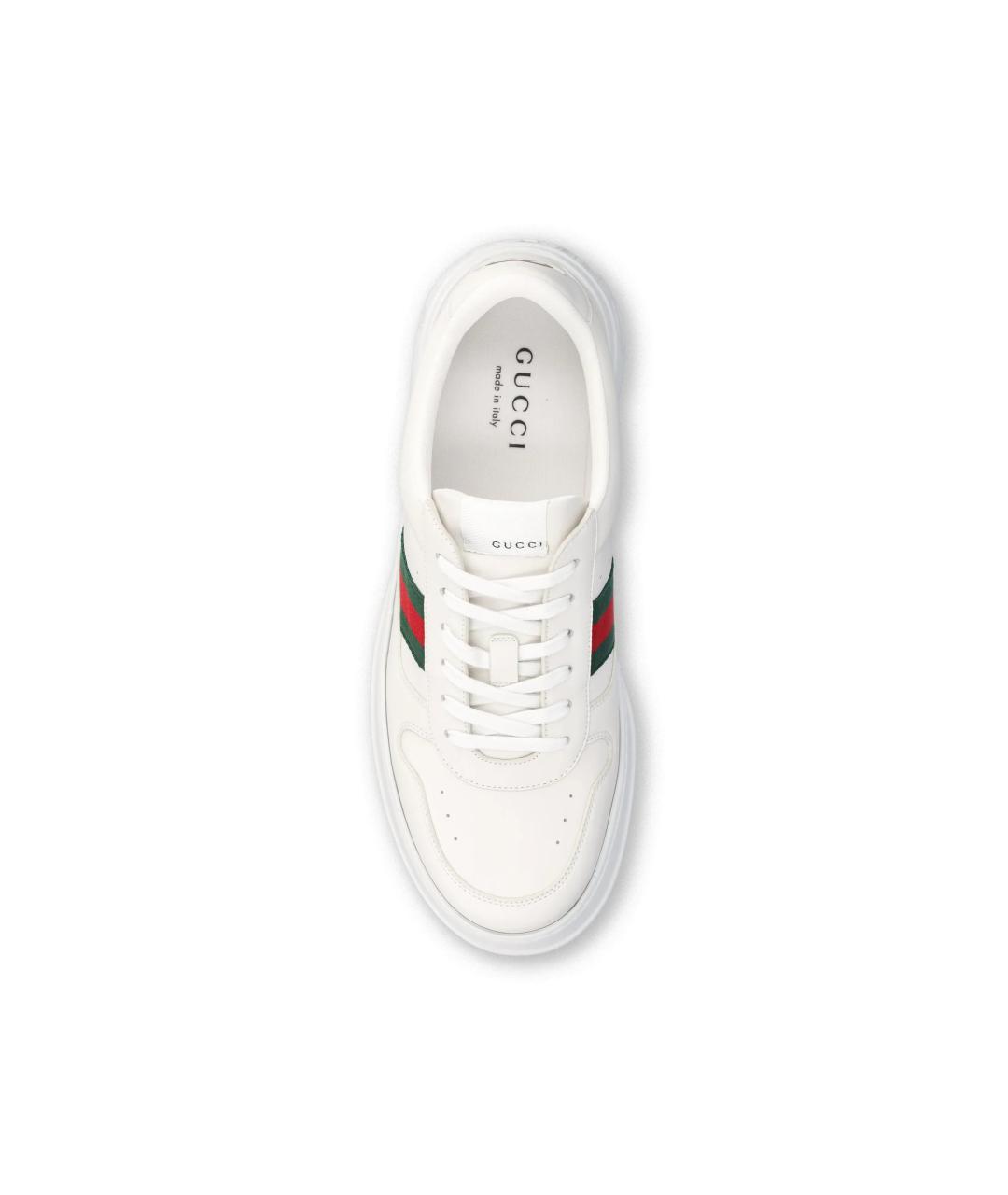 GUCCI Белые кожаные кеды, фото 4