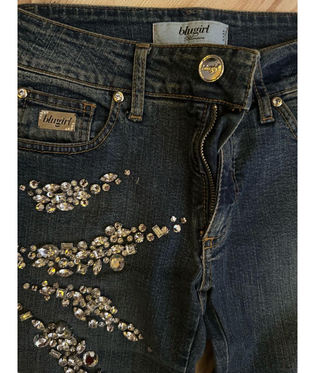 BLUMARINE Темно-синие джинсы скинни, фото 4