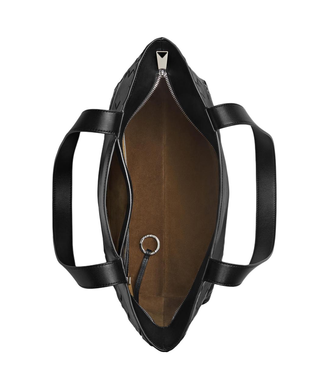 BOTTEGA VENETA Черная кожаная сумка на плечо, фото 3