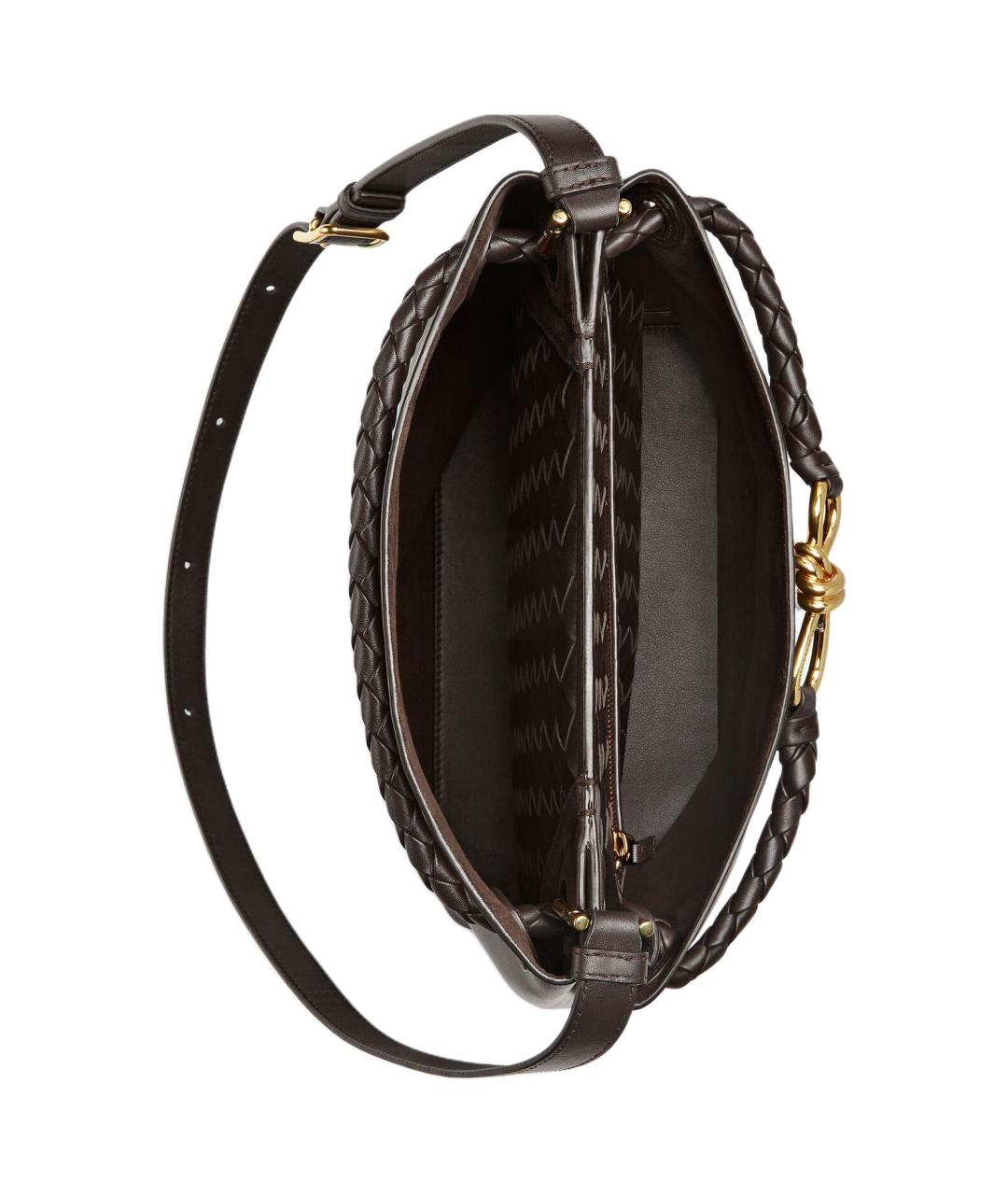 BOTTEGA VENETA Коричневая кожаная сумка через плечо, фото 5