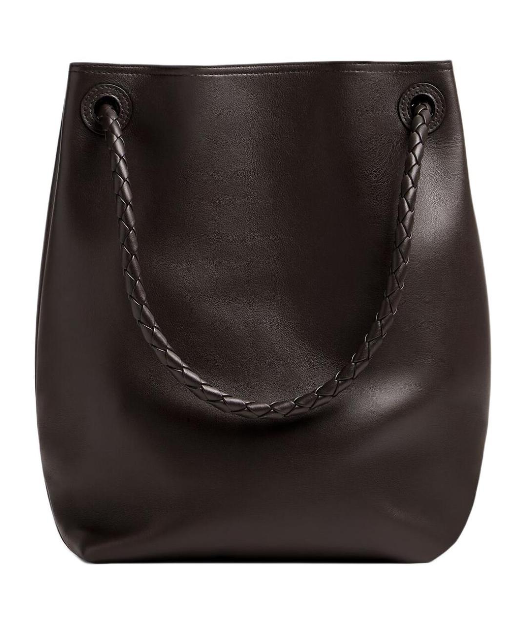 BOTTEGA VENETA Коричневая кожаная сумка через плечо, фото 4