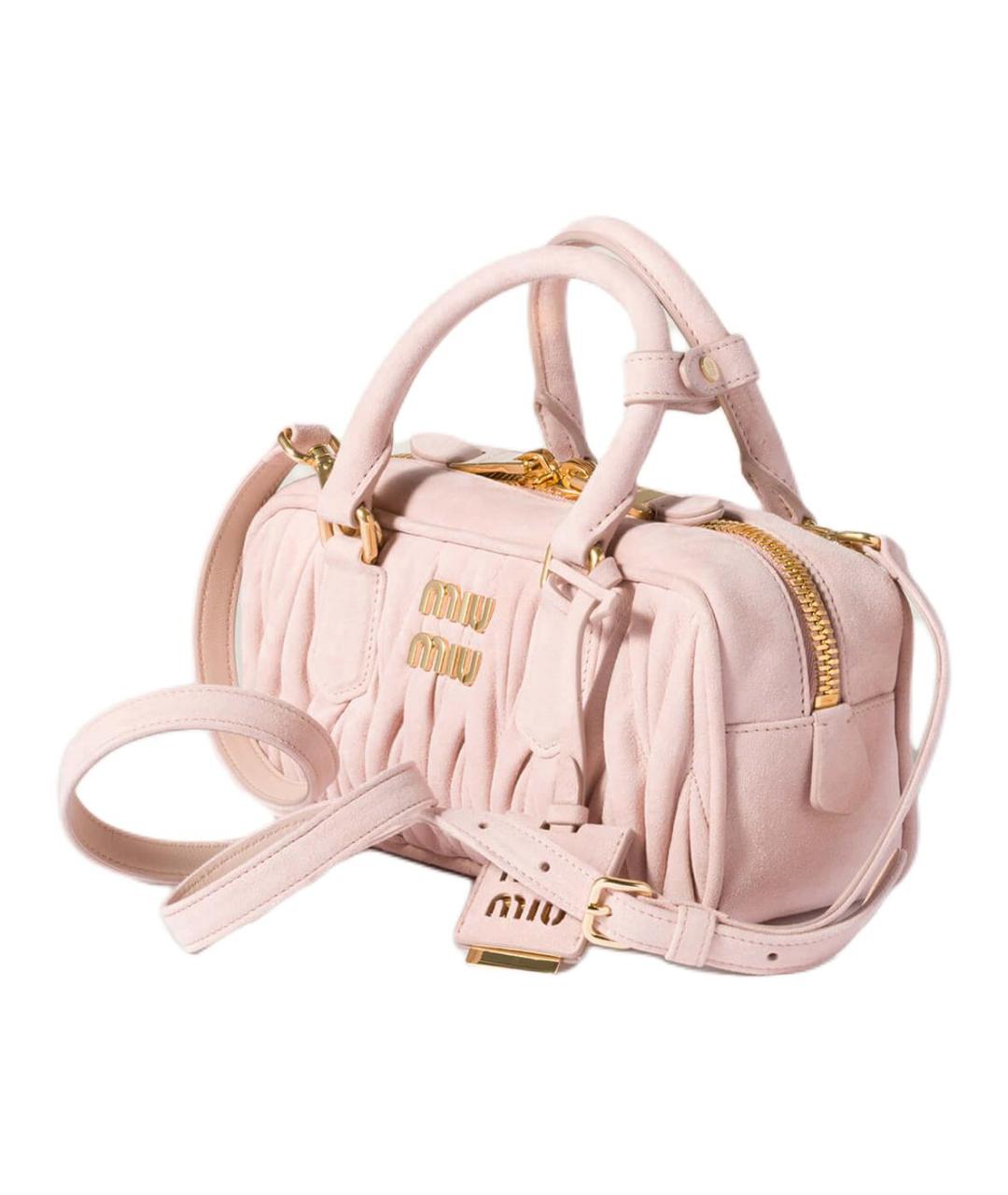 MIU MIU Розовая кожаная сумка через плечо, фото 2