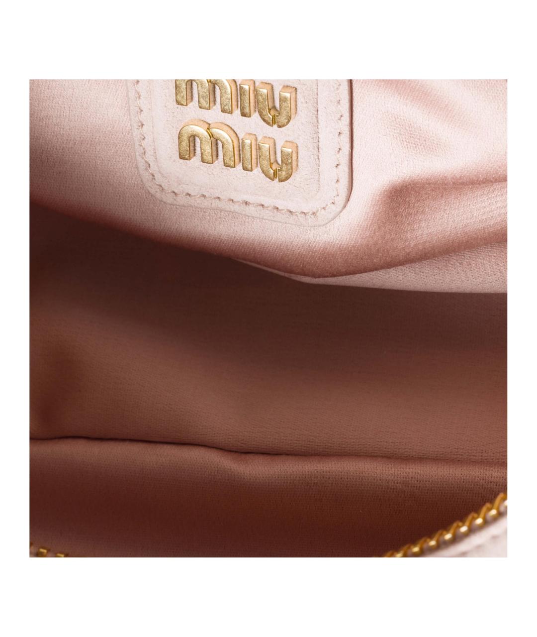 MIU MIU Розовая кожаная сумка через плечо, фото 5