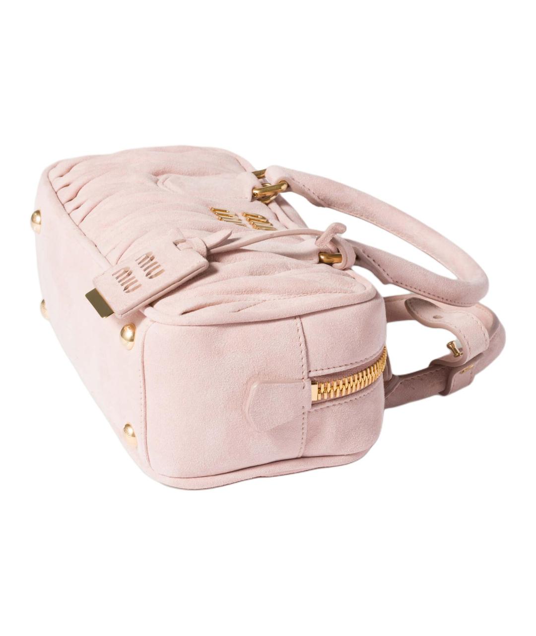 MIU MIU Розовая кожаная сумка через плечо, фото 4
