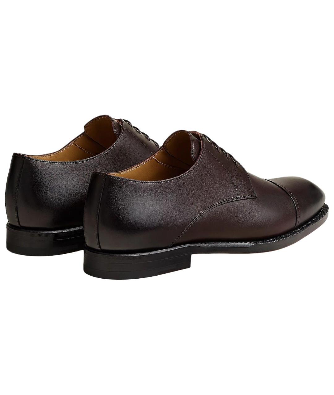 HERMES Коричневые кожаные туфли, фото 4