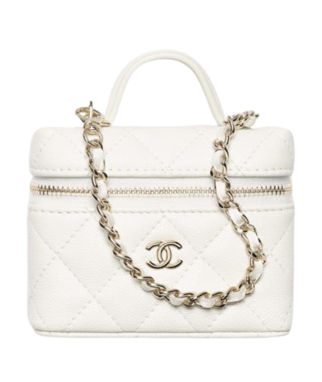 CHANEL Белая кожаная сумка через плечо, фото 1