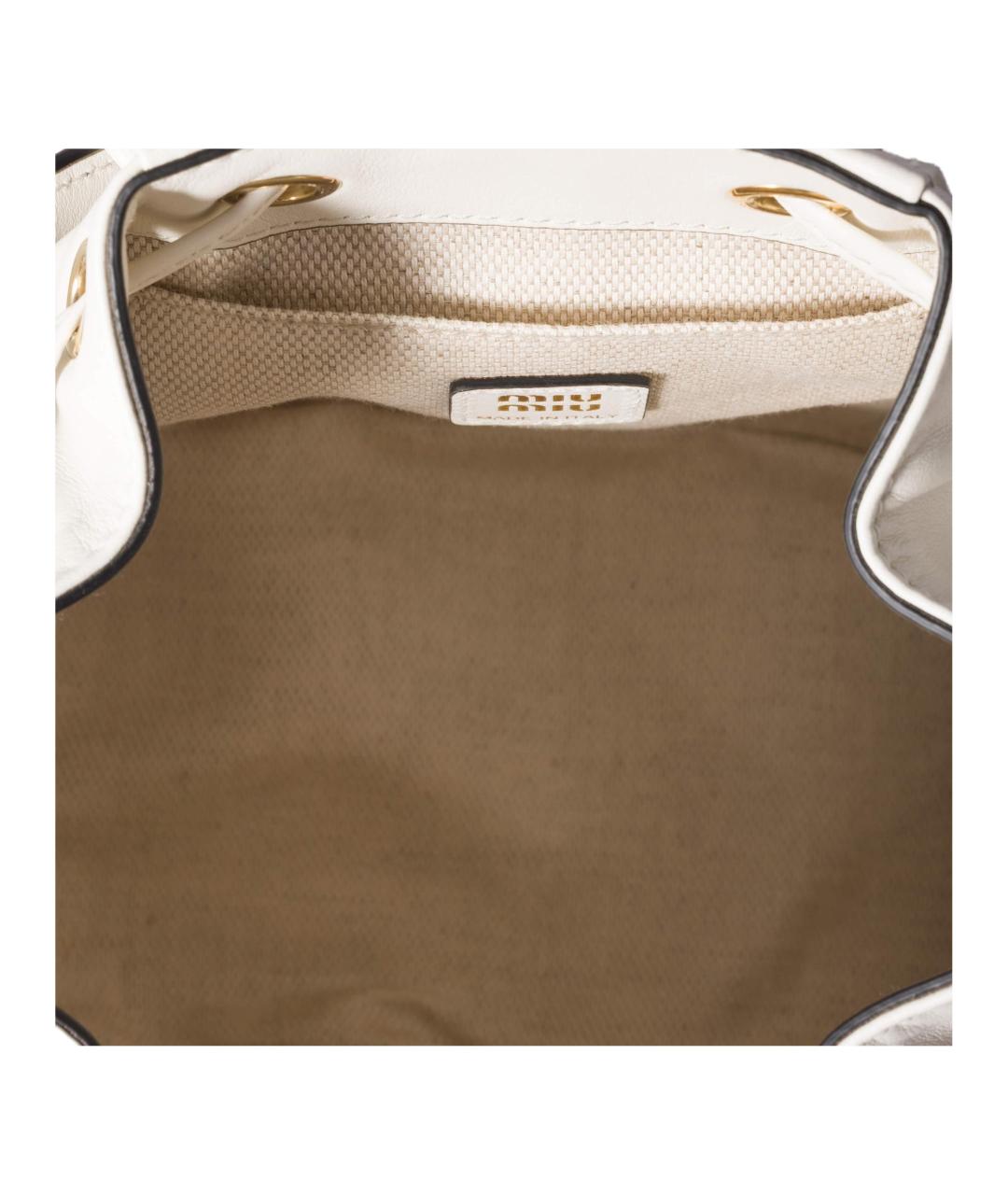 MIU MIU Белый кожаный рюкзак, фото 4