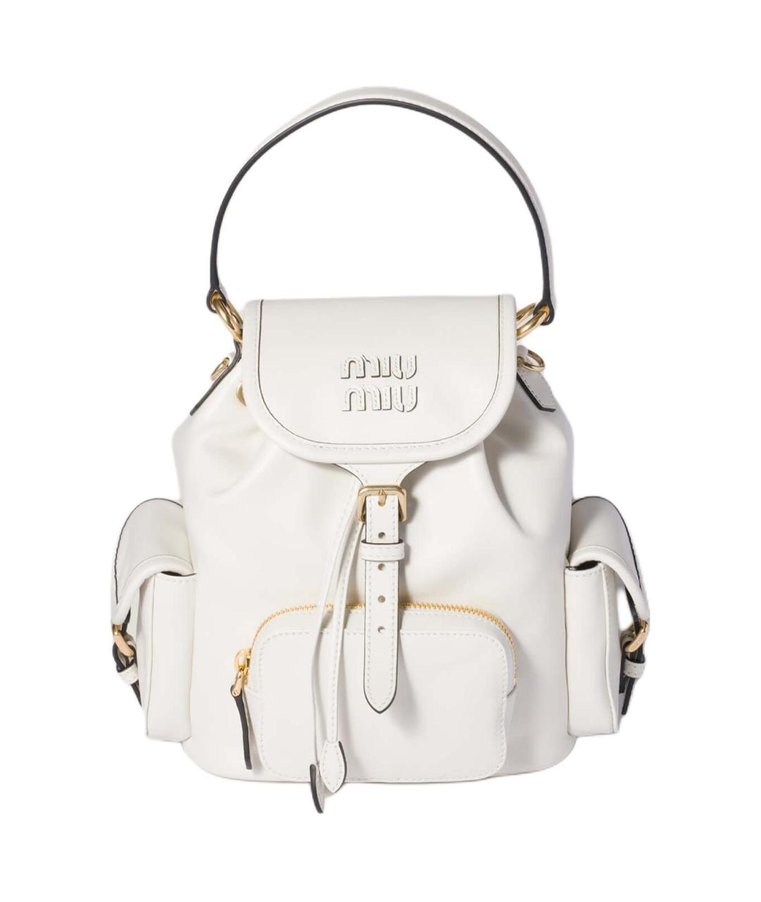 MIU MIU Белый кожаный рюкзак, фото 1