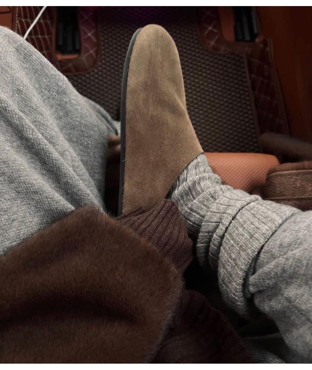 THE ROW Бежевые замшевые сабо, фото 6