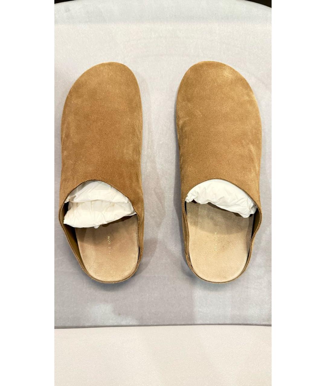 THE ROW Бежевые замшевые сабо, фото 7