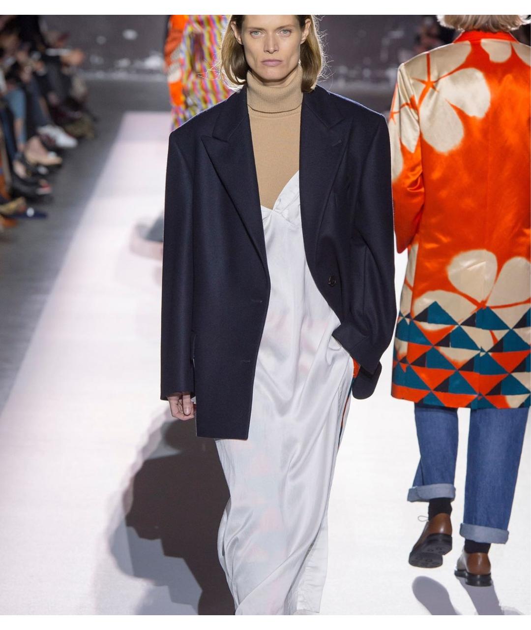 DRIES VAN NOTEN Темно-синее шерстяное пальто, фото 7