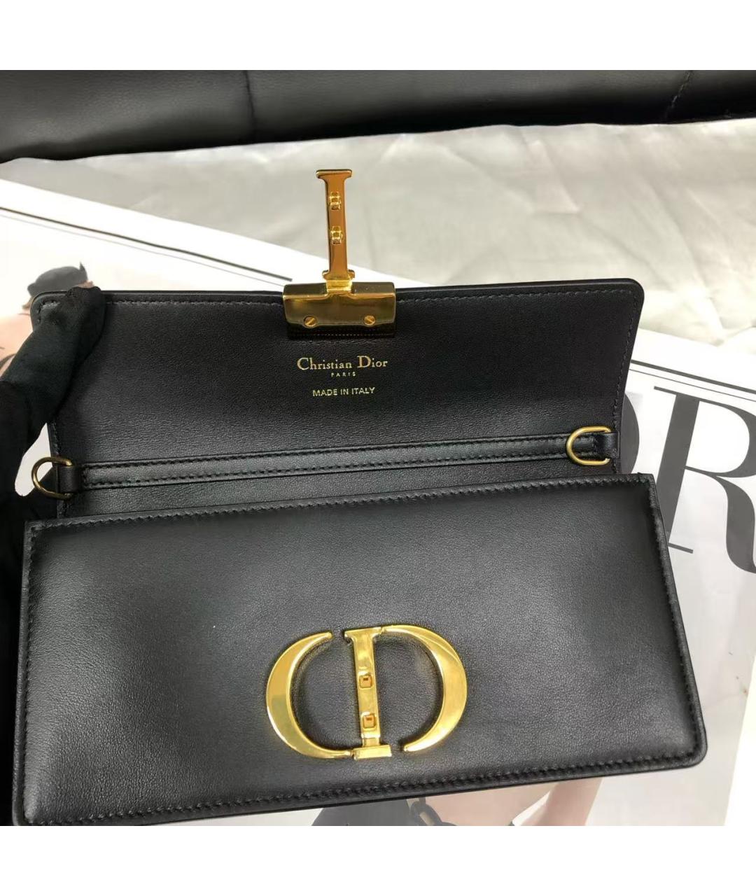 CHRISTIAN DIOR Черная кожаная сумка через плечо, фото 5