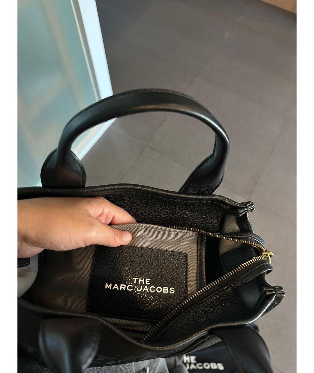 MARC JACOBS Черная кожаная сумка тоут, фото 4