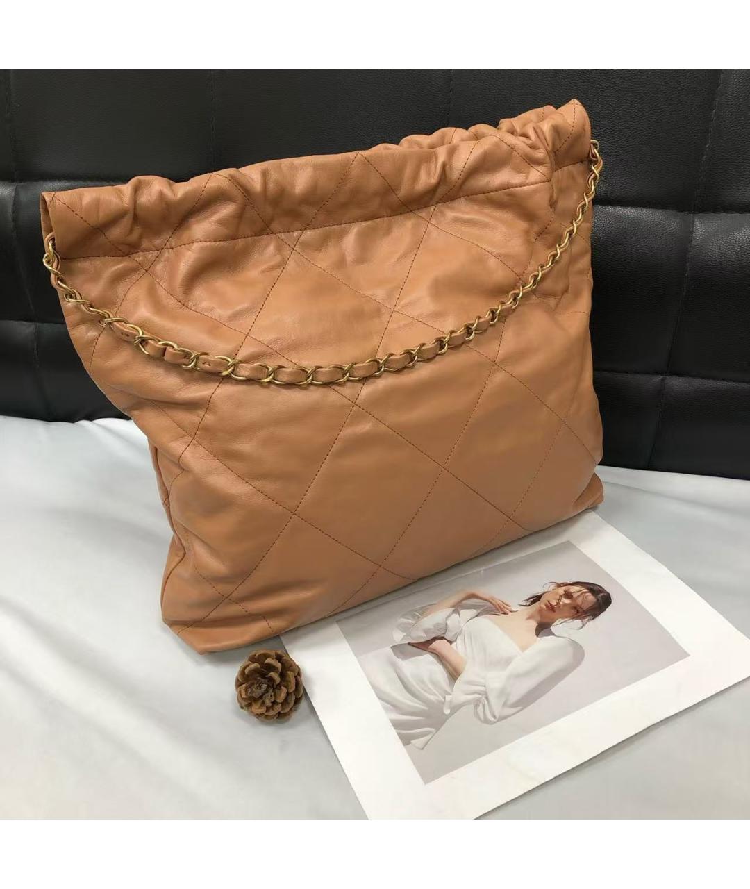 CHANEL Коричневая кожаная сумка через плечо, фото 3
