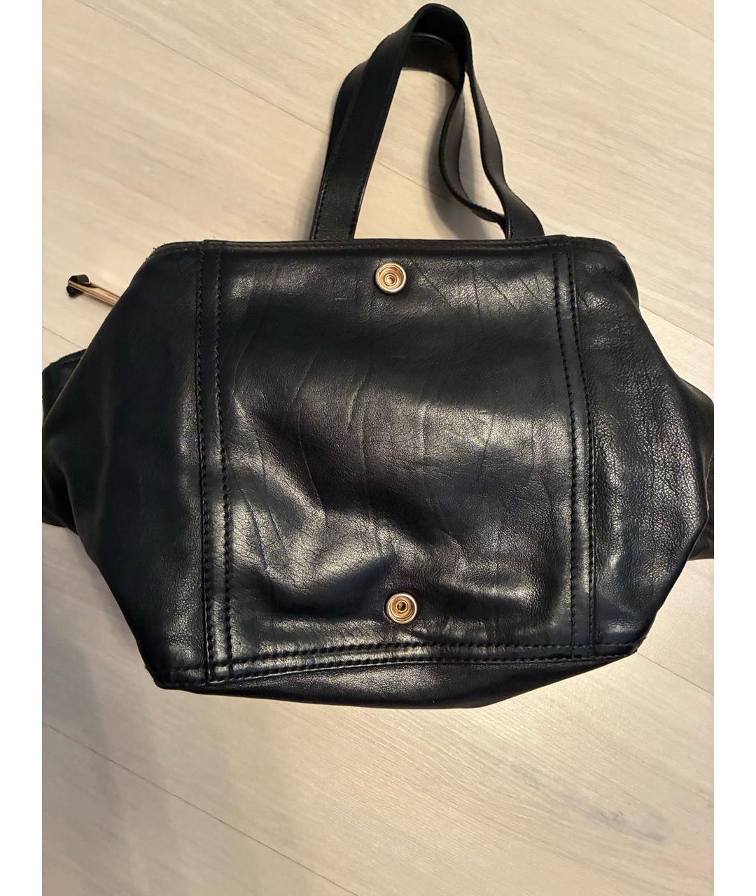 SAINT LAURENT Черная кожаная сумка с короткими ручками, фото 5