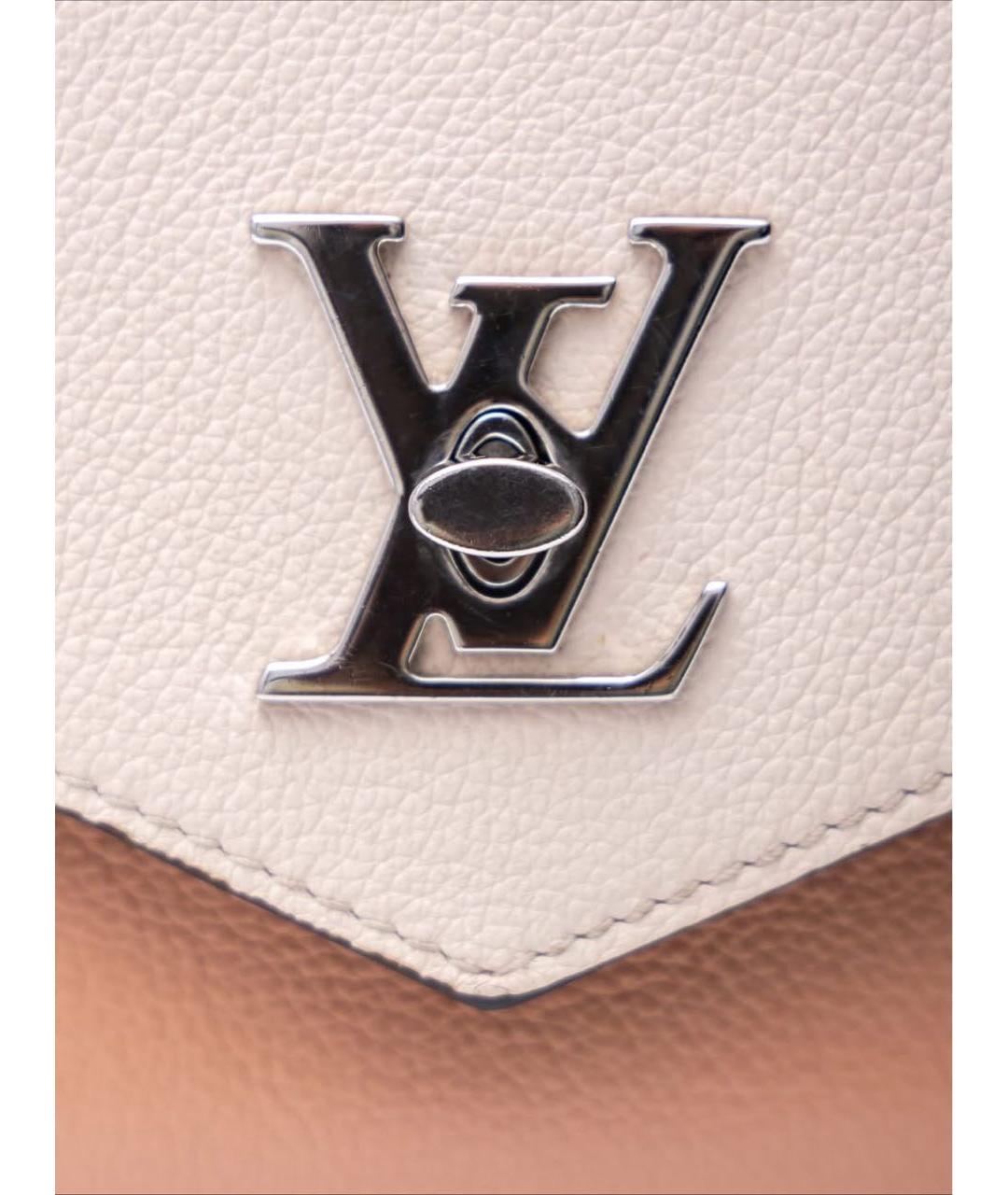 LOUIS VUITTON Бежевая кожаная сумка через плечо, фото 5