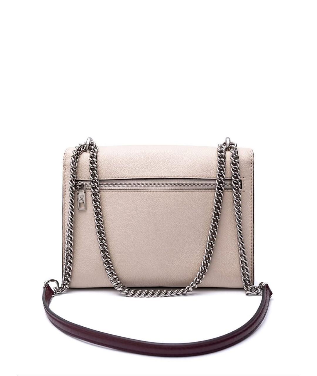 LOUIS VUITTON Бежевая кожаная сумка через плечо, фото 3