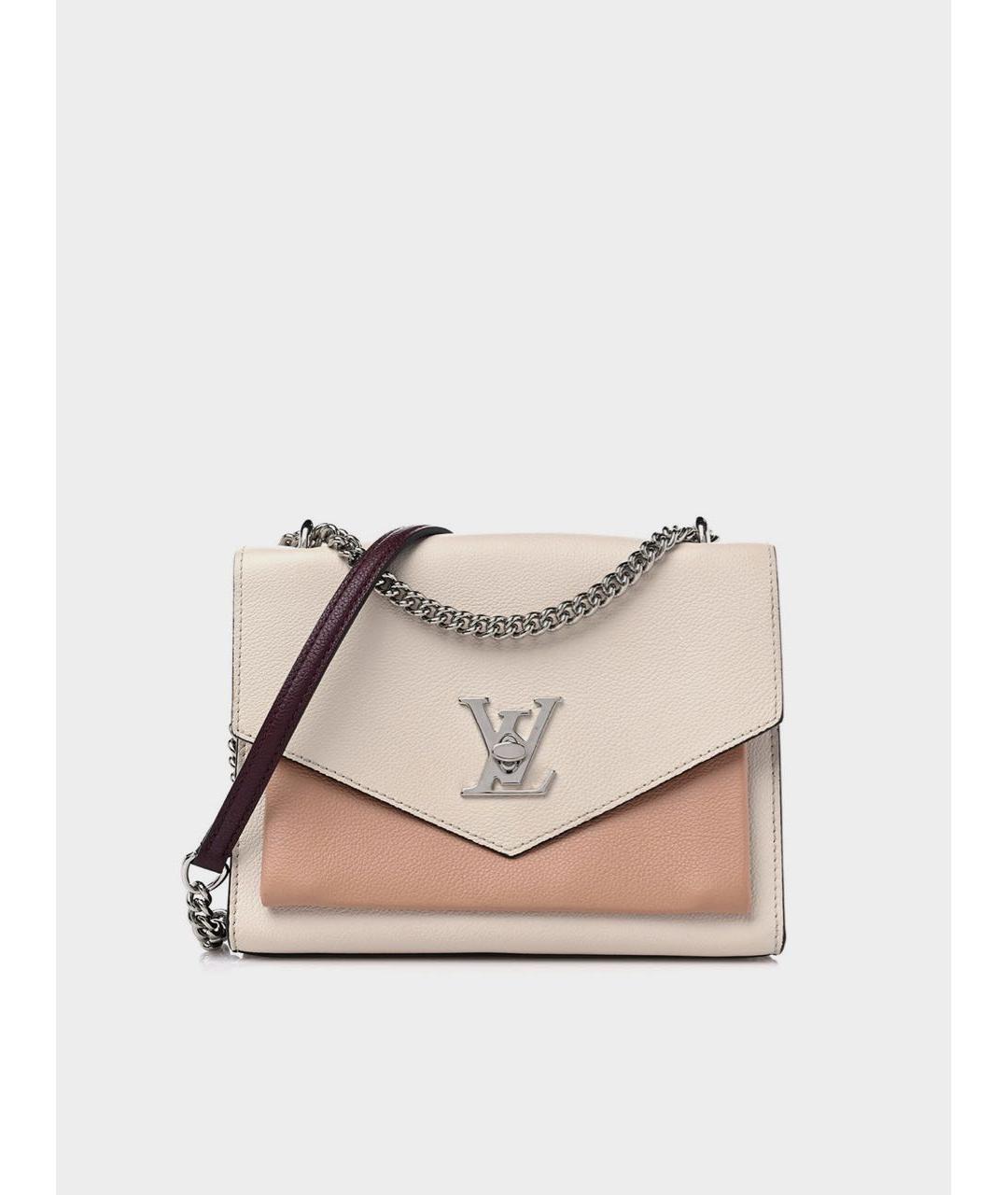 LOUIS VUITTON Бежевая кожаная сумка через плечо, фото 6