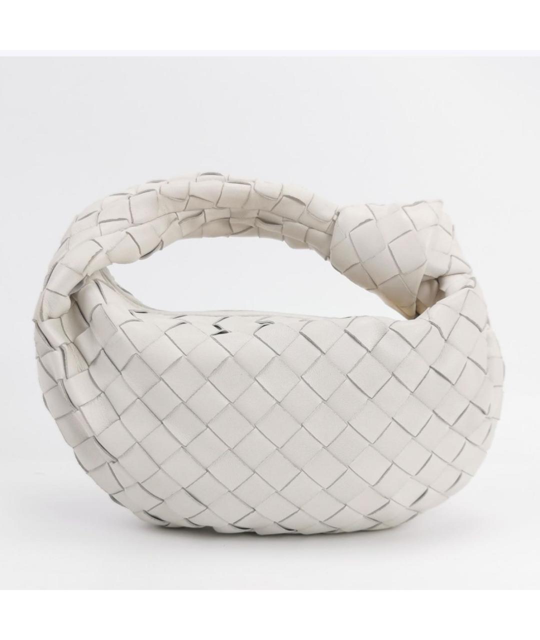 BOTTEGA VENETA Белая кожаная сумка с короткими ручками, фото 4
