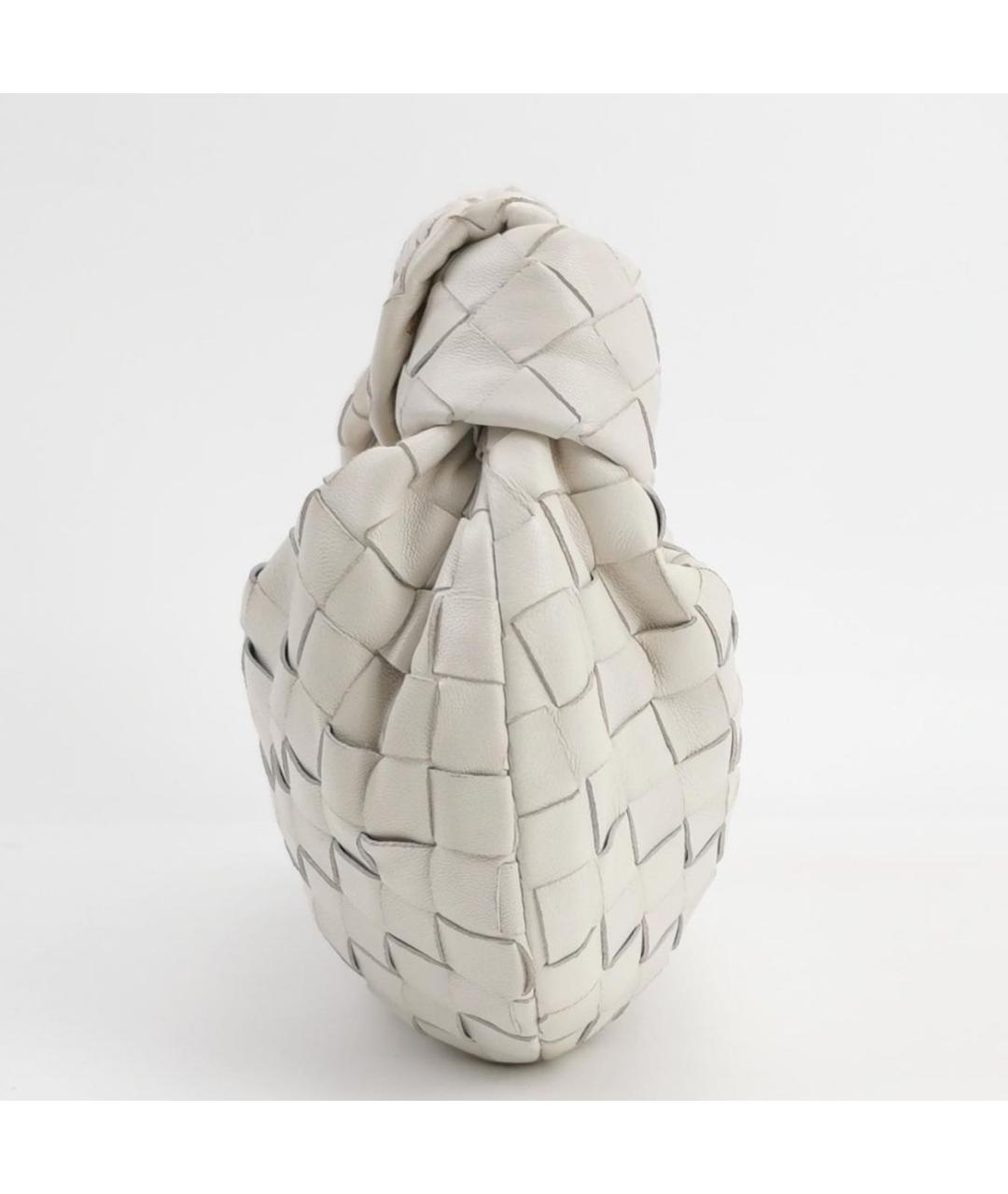 BOTTEGA VENETA Белая кожаная сумка с короткими ручками, фото 3