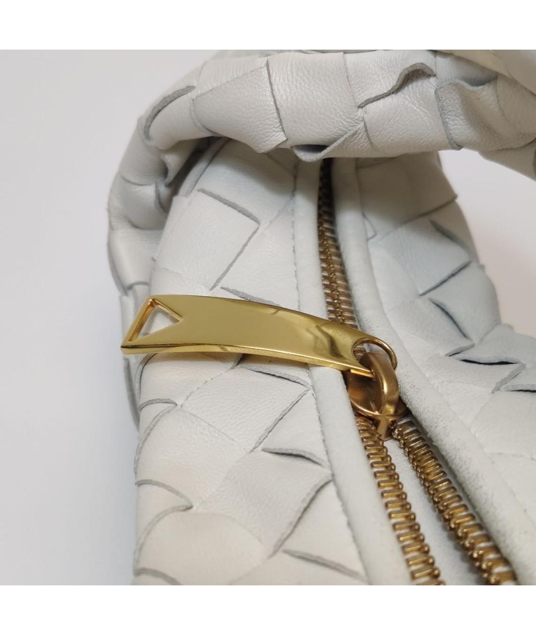 BOTTEGA VENETA Белая кожаная сумка с короткими ручками, фото 6