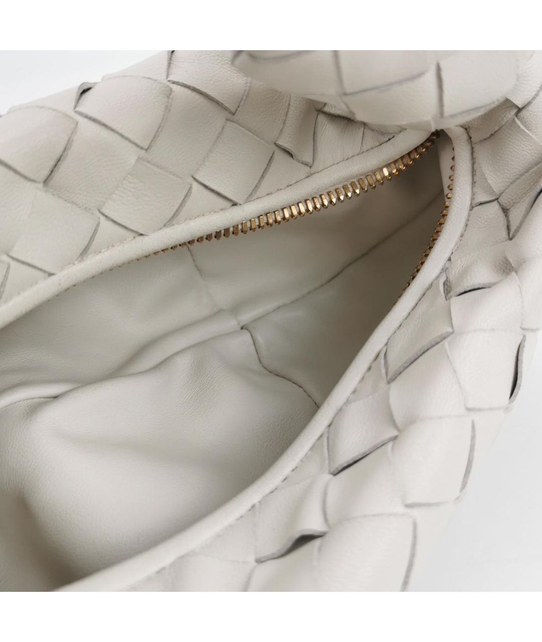 BOTTEGA VENETA Белая кожаная сумка с короткими ручками, фото 5