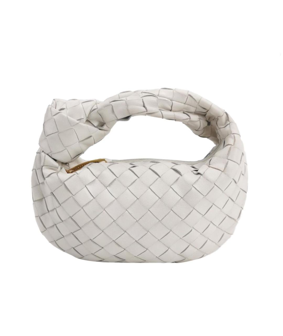 BOTTEGA VENETA Белая кожаная сумка с короткими ручками, фото 1