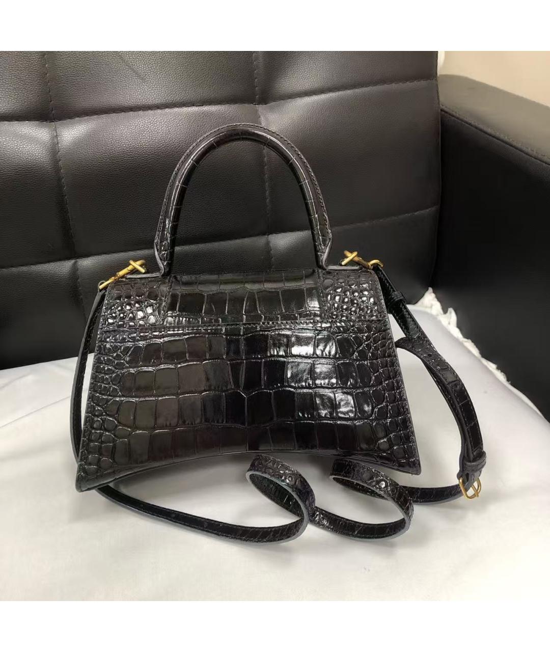 BALENCIAGA Черная кожаная сумка с короткими ручками, фото 3