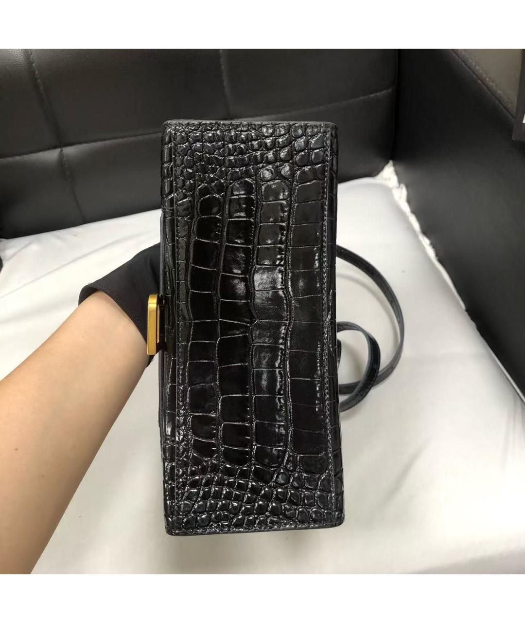 BALENCIAGA Черная кожаная сумка с короткими ручками, фото 4