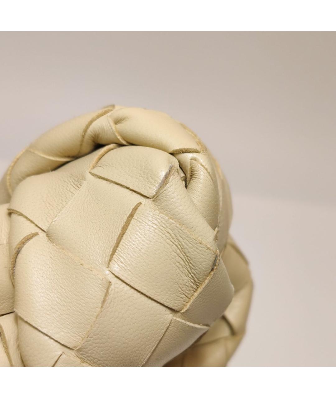 BOTTEGA VENETA Бежевая кожаная сумка с короткими ручками, фото 7