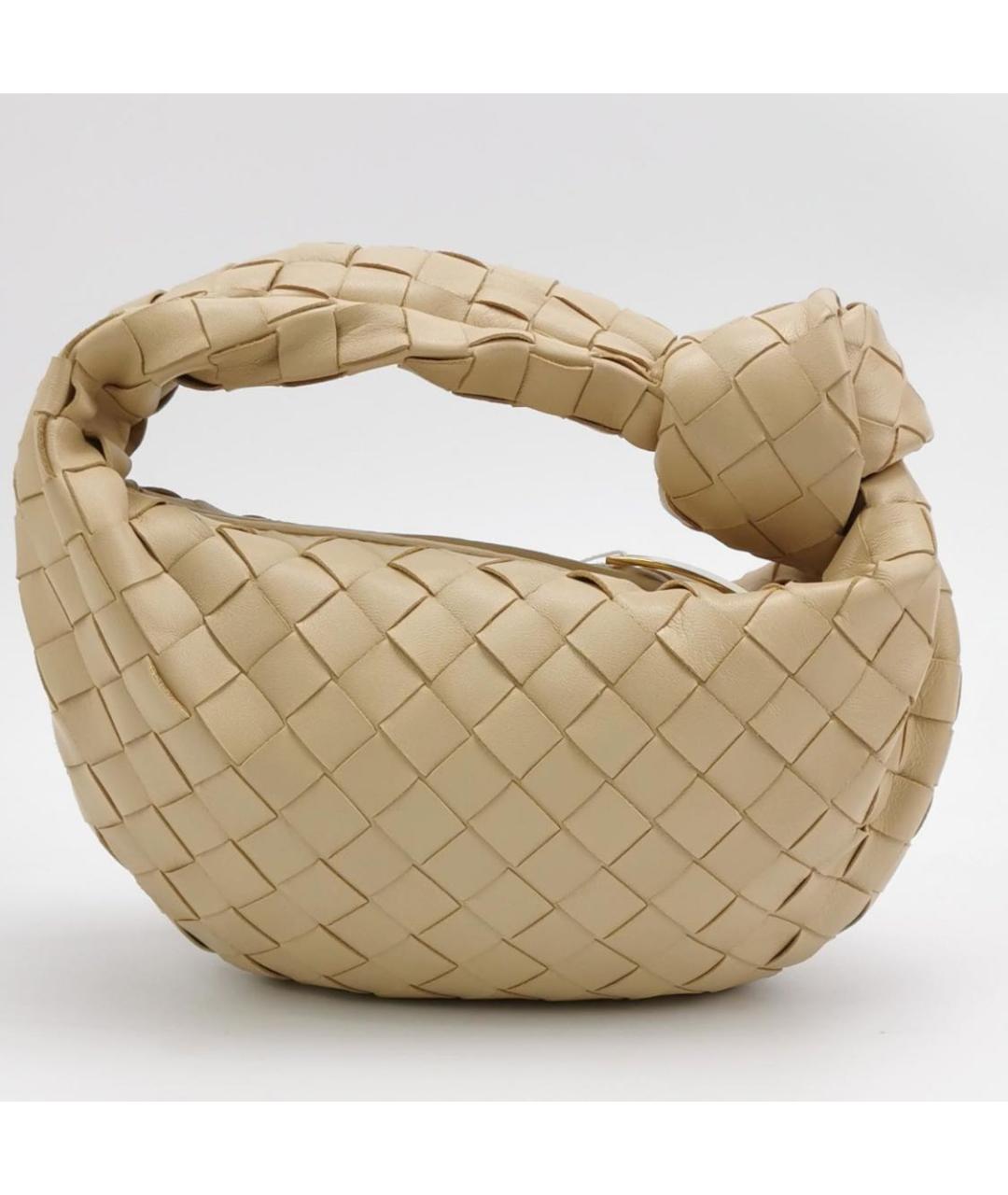 BOTTEGA VENETA Бежевая кожаная сумка с короткими ручками, фото 2