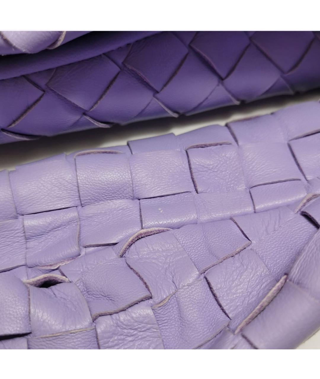 BOTTEGA VENETA Фиолетовая кожаная сумка тоут, фото 7