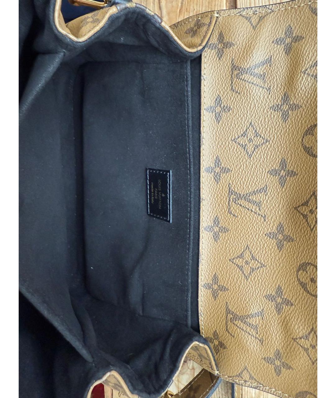 LOUIS VUITTON Коричневая кожаная сумка через плечо, фото 5