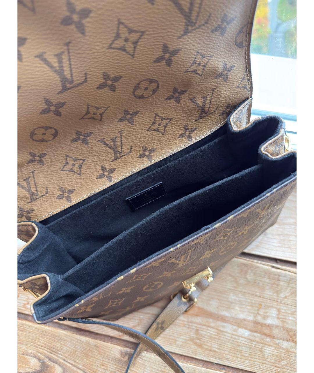 LOUIS VUITTON Коричневая кожаная сумка через плечо, фото 4
