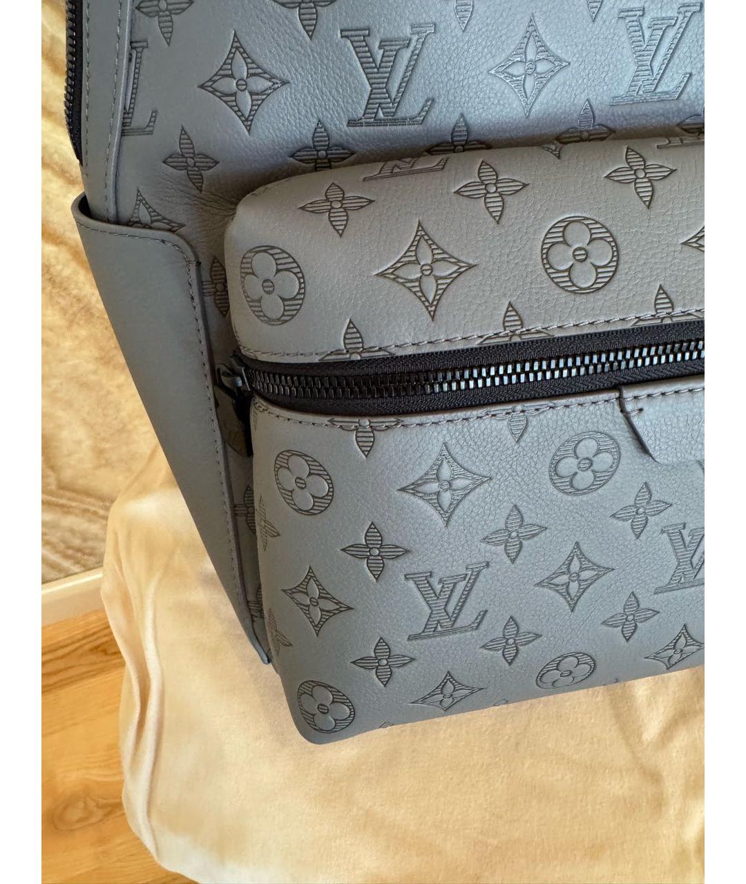 LOUIS VUITTON Антрацитовый кожаный рюкзак, фото 7