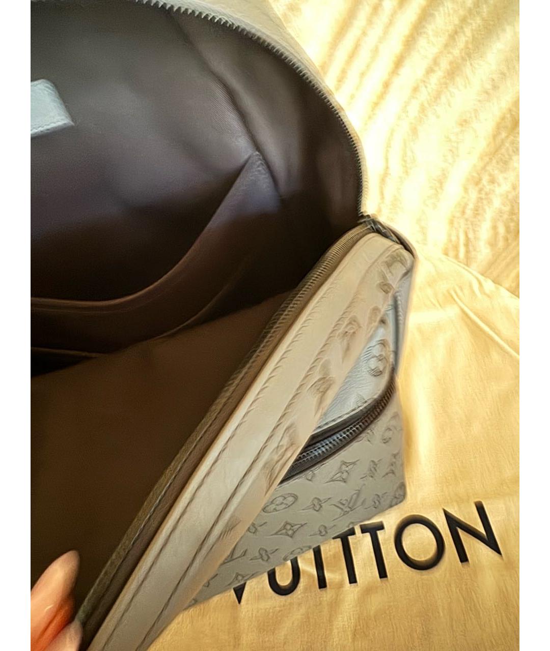 LOUIS VUITTON Антрацитовый кожаный рюкзак, фото 4
