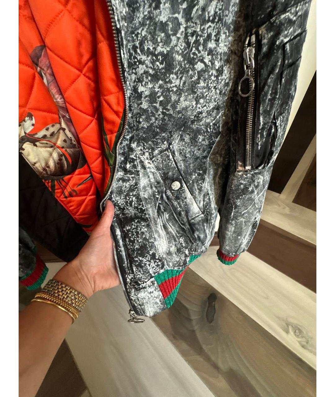 GUCCI Бирюзовая полиэстеровая куртка, фото 5